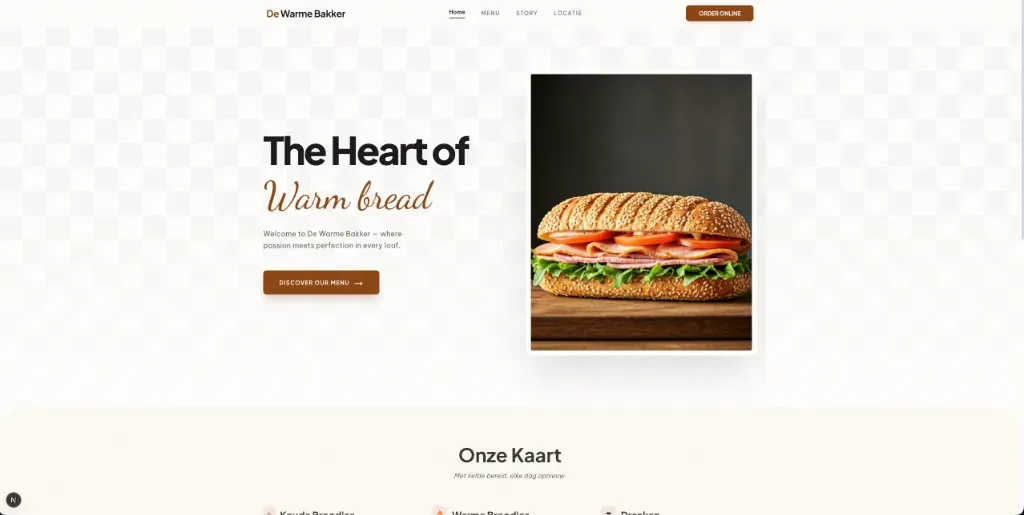 Horeca / Bakker webdesign